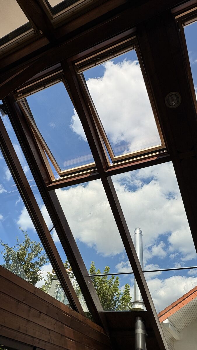 Wintergarten Komplettservice Rheinhessen — Rahmen, Dach und Seiten sauber