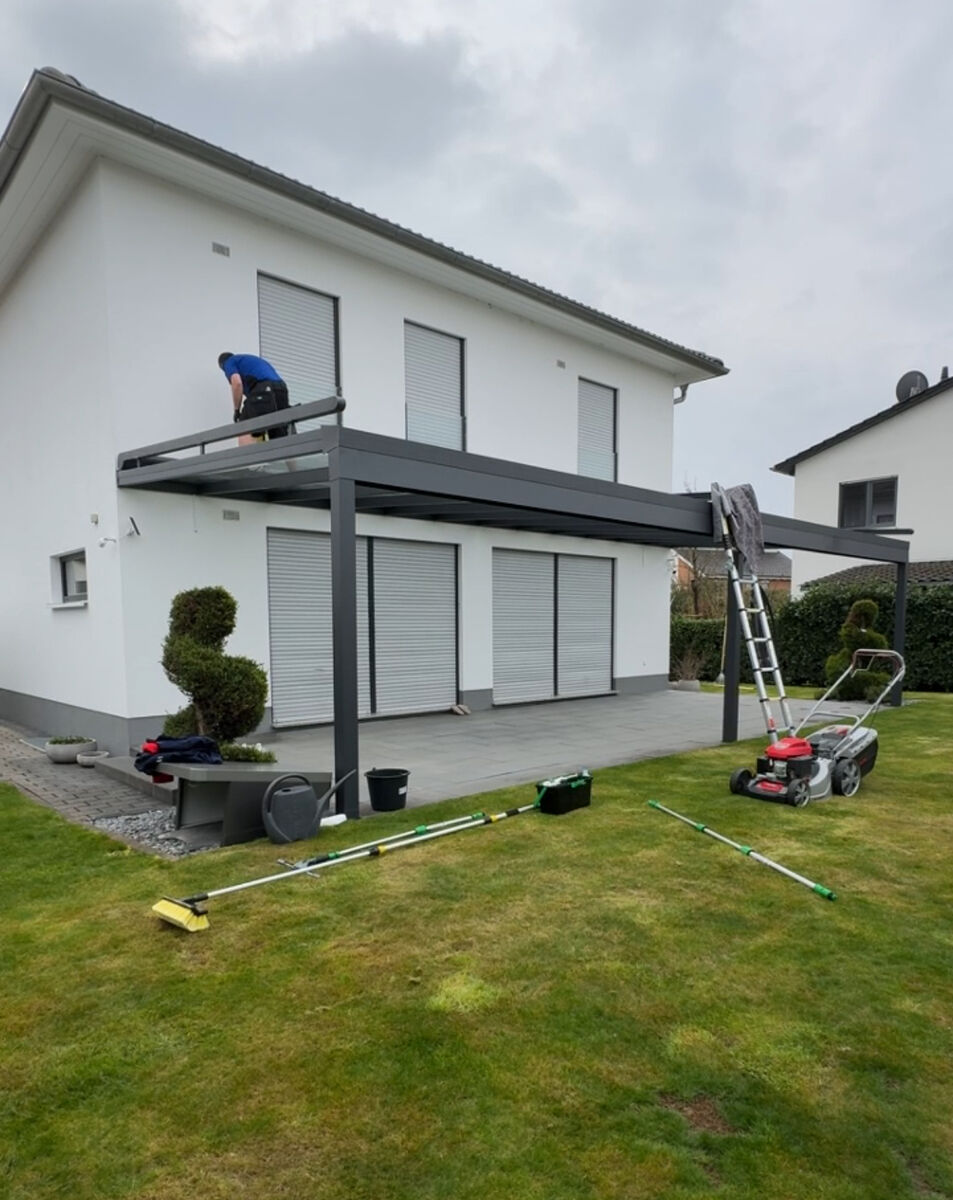 Terrassendachreinigung Hamm am Rhein — Glasdach streifenfrei sauber
